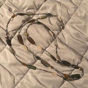 Sterling silver Labradorite Glass brass necklace